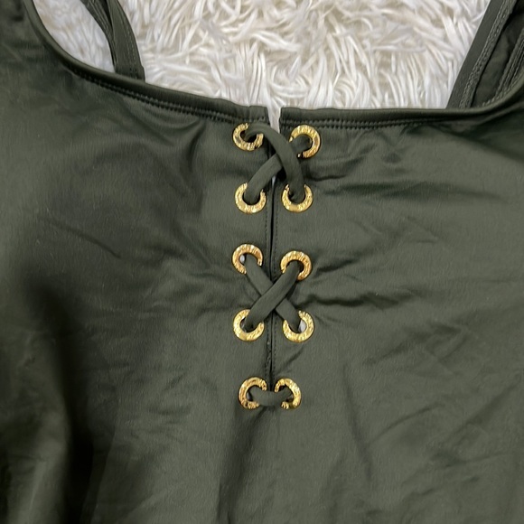 LAUREN RALPH LAUREN Plus Size Lace-Up One-Piece Swimsuit - Picture 5 of 8